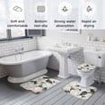 thumbnail image 6 of White Floral Bathroom Rugs Set Spring White Magnolia Vintage Plants Farmhouse Rustic Non Slip Absorbent Soft Bath Mats 3 Piece Set with Bathroom Rug, U-Shaped Floor Mat, Toilet Seat Cover Small Size, 6 of 9