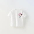 thumbnail image 5 of Camiseta de algodón para niños Disney, disfraz nuevo de verano para niños, ropa deportiva de moda, informal, de manga corta, para niño y niña, camiseta blanca de manga corta, 5 of 5