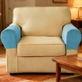 thumbnail image 4 of 2 Pack Elastic Sofa Armrest Covers Thickened Polyester Stain Resistant Slip On Design for Furniture Protection Machine Washable, 4 of 6