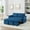 Antique Blue + Velvet + Wood + Primary Living Space + Medium-Soft + Cushion Back + Delicate Duty + American Design,American Traditional,Traditional + Square Arms + Velvet + Solid Wood + 2 Seat, variant on Convertible Sofa Bed with Adjustable Back, Velvet, 3 Positions, Blue, 54 Inch