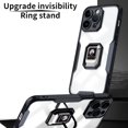 thumbnail image 5 of Feishell Clear Cover for iPhone 13 Pro Max,with Ring Holder,Drop Protection Built-in Metal Plate Support Magnetic Car Mount Soft TPU Bumper Frame Transprent Premium Acrylic Slim Phone Case,Blue, 5 of 11