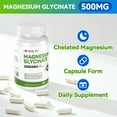 thumbnail image 2 of 2 Pack Magnesium Glycinate 500mg, 480 Veggie Capsules | 100% Chelated & Purified – 3rd Party Tested, Vegan Friendly, Non-GMO, 2 of 7