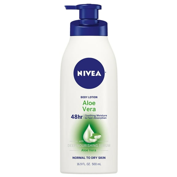 NIVEA Aloe Vera Body Lotion for Dry Skin, 48Hr Moisturizer, Fast-Absorbing, 16.9 fl oz