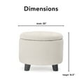 thumbnail image 2 of Finch Bennett Upholstered Button Tufted Storage Ottoman for Small Space, Ivory, 2 of 5