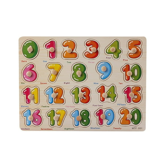 Educational Toddler's Wooden Peg Puzzle, 9 Pack