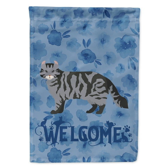 Carolines Treasures CK4818GF 11 x 0.01 x 15 in. Curl No.1 Cat Welcome Flag Garden Size