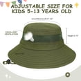 thumbnail image 5 of Zando 2 Pcs Kids Sun Hats Outdoor Wide Brim Fishing Hat for Kids Sun Protection Kids Bucket Hat for Camping Hiking, 5 of 7