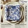 thumbnail image 4 of Vargottam LeavesDesign Cotton Muslin Napkins - Set of 12, 20-Inch, Blue Luxurious Soft Cloth Napkins for Dining & Events, Absorbent, Washable & Tableware, 4 of 7