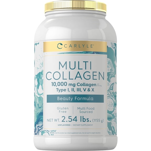 Multi Collagen Powder 40oz | 10000 mg | Type 1, 2, 3, 5 & 10 | by Carlyle