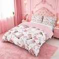 thumbnail image 2 of meiyoeat Pink Ribbon Bows Bedding For Girls,Fashion Western Cowgirl Boots Duvet Cover Full For Kids,Pink Reversible,3-Piece(No Comforter), 2 of 6