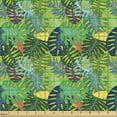 thumbnail image 2 of Exotic Fabric by the Yard, Abstract Colorful Cartoon of Monstera Tropical Leaves Summer Botany Pattern, Upholstery Fabric for Dining Chairs Home Decor Accents, Multicolor by Ambesonne, 2 of 5