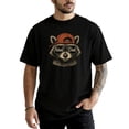 thumbnail image 4 of Feral Dad Shirt for Men Funny Raccoon Graphic Tee for Father Black Shirt Adult Large, 4 of 8