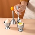 thumbnail image 5 of Juego de adornos para galletas de huevos, herramienta separadora de huevos duros suaves, 2 hueveras, 2 cucharas de Metal y 1 hervido suave, 5 of 5