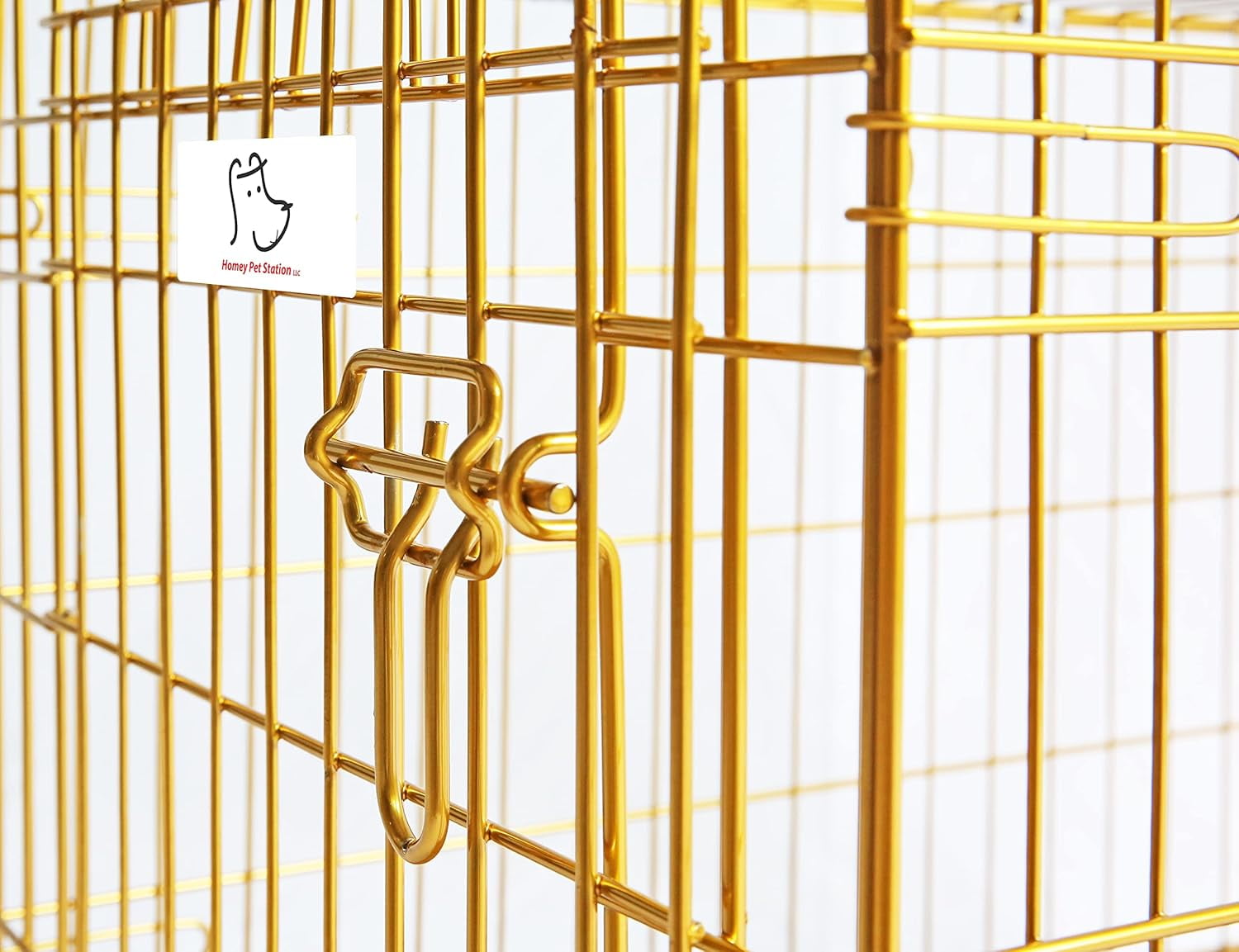 Homey Pet 42 Inch Dog Crates for Large Dogs, Copper Gold Metal Wire Dog Cage, XL Dog Kennel Indoor with Removable Floor Grid, Pull-Out Tray, Double Doors