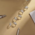 thumbnail image 3 of JeenMata 3 Carat Round Cut Moissanite Rings - Three Stone Engagement Rings in 18K White Gold Plating for Women, 3 of 11
