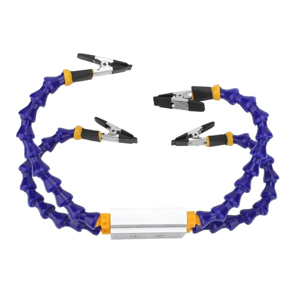 M Buder Herramienta de Tercera Mano para Soldadura Kit Profesional de 4 Brazos Flexibles ABS con Base de Aluminio Antideslizante y Pinzas Aisladas para Taller Electrónico 25.4 cm