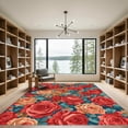 thumbnail image 2 of ODIKA 4'x6' Machine Washable Non-Slip Area Rug, Vintage Red High Traffic Rug, Red, 1057693, 2 of 7