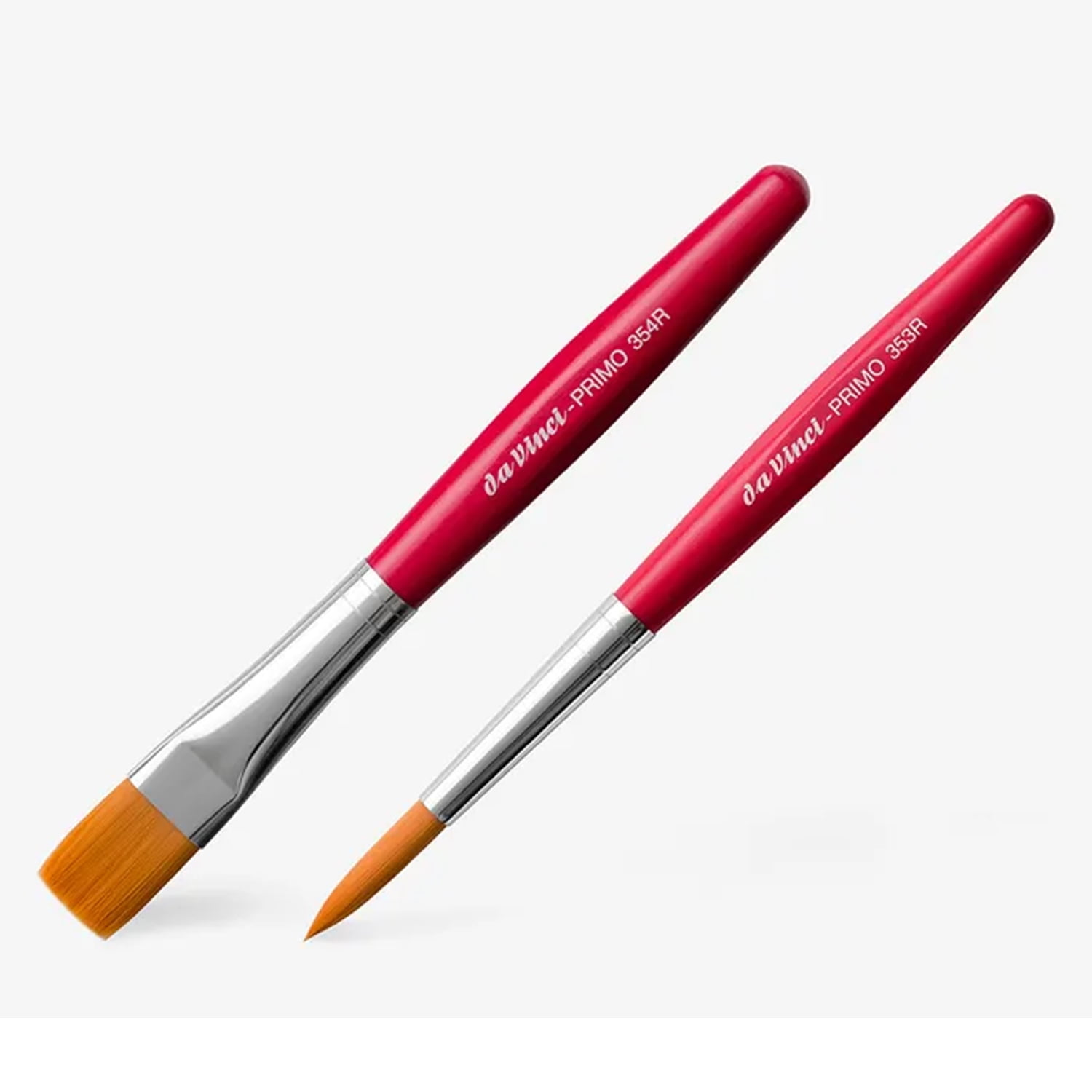 da Vinci PRIMO Preschool Brushes, Synthetics, Tempera, Red Handles, Assorted Sizes, 2 Brush Set