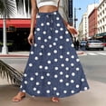 thumbnail image 6 of Jsaierl Women's Polka Dot Tiered Maxi Skirt, Drawstring Waist Casual Flowy Skirt, Retro Ditsy Print Skirt for Picnic & Brunch, 6 of 7