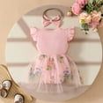 thumbnail image 4 of Gubotare Baby Girls Mesh Tutu Dress Baby Girl Lace Romper Baby Tulle Dress Romper Flowers Bodysuit Spring Summer Festival Clothes with Headband 0 3 6 9 12 18 24 Months (Pink,Size 12-18 Months), 4 of 8