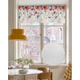 thumbnail image 4 of Patriotic Flower Linen Curtain Valance for Bedroom/Bathroom/Kitchen/Office/Living/Dining Room Window,Independence Day Botanical Red Blue Rod Pocket Topper Decorative Cafe Drapes Panel 60"x18", 4 of 6