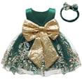 thumbnail image 3 of Vestido de baile de encaje verde oscuro CMMCHAAH para niñas de 0 a 6 años, 3 of 6