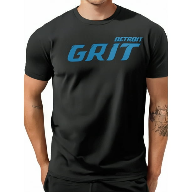 Playera Estampada de Caballero Manga CortaDetroit Grit T-Shirt for Men, Athletic Running Gym Workout Short Sleeve Shirt Tee For Adult, Men, Women, Teen, Teenager, Adolescent, YouthFather's Day, Moth