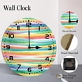 thumbnail image 4 of ZXCXRQFa Rainbow Striped Watercolor Kitchen Home 10 Inch Silent Vintage Design Round Wall Clock Numerals Design Non Ticking Retro Clocks Home Decor Desk Clock, 4 of 7