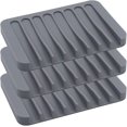 thumbnail image 1 of Juego de 3 jaboneras de silicona con flujo automático, caja de jabón para ducha de baño, cocina o viaje, color gris, 1 of 5