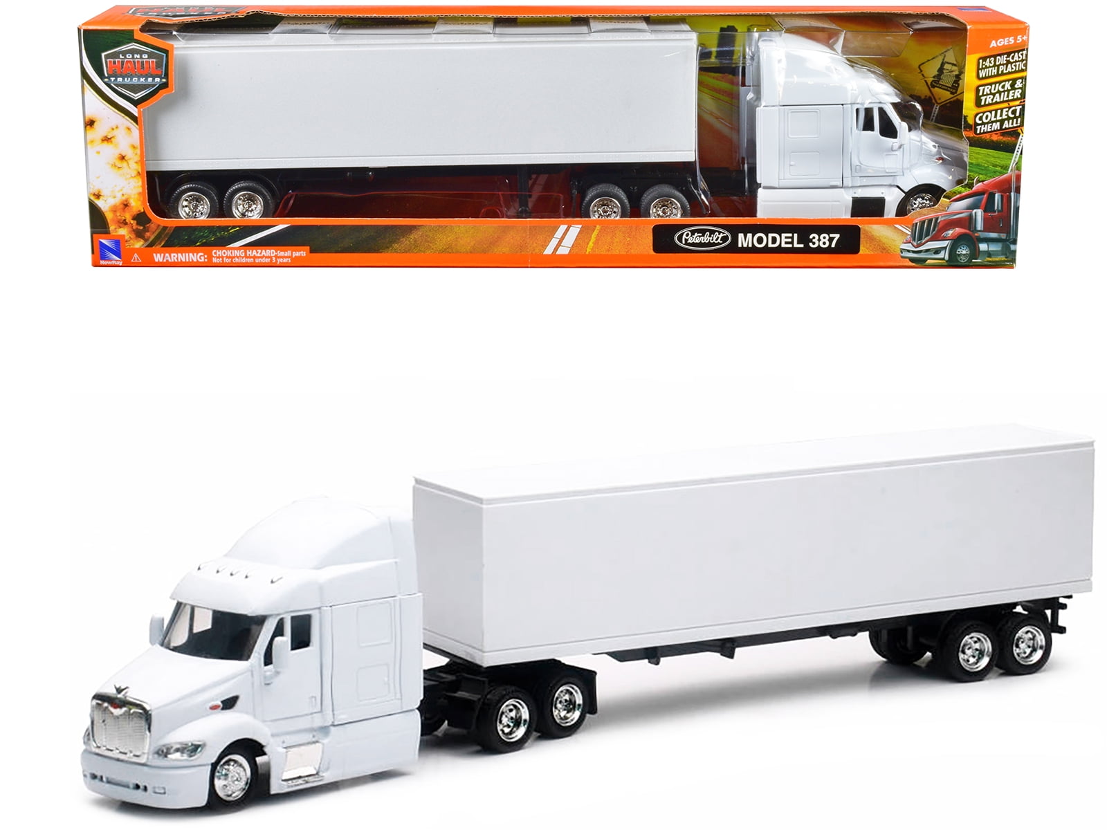 Peterbilt 387 Truck with Dry Goods Trailer White 