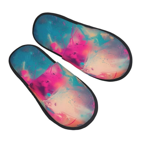 

JUNZAN Colorful Lightbulb Abstract Slippers for Women House Shoes Non Slip Indoor/Outdoor Pineapple And Cactus Designs-Medium