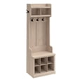 thumbnail image 1 of Woodland 24W Hall Tree & Shoe Bench w/ Shelves in White Maple - Engineered Wood, 1 of 6