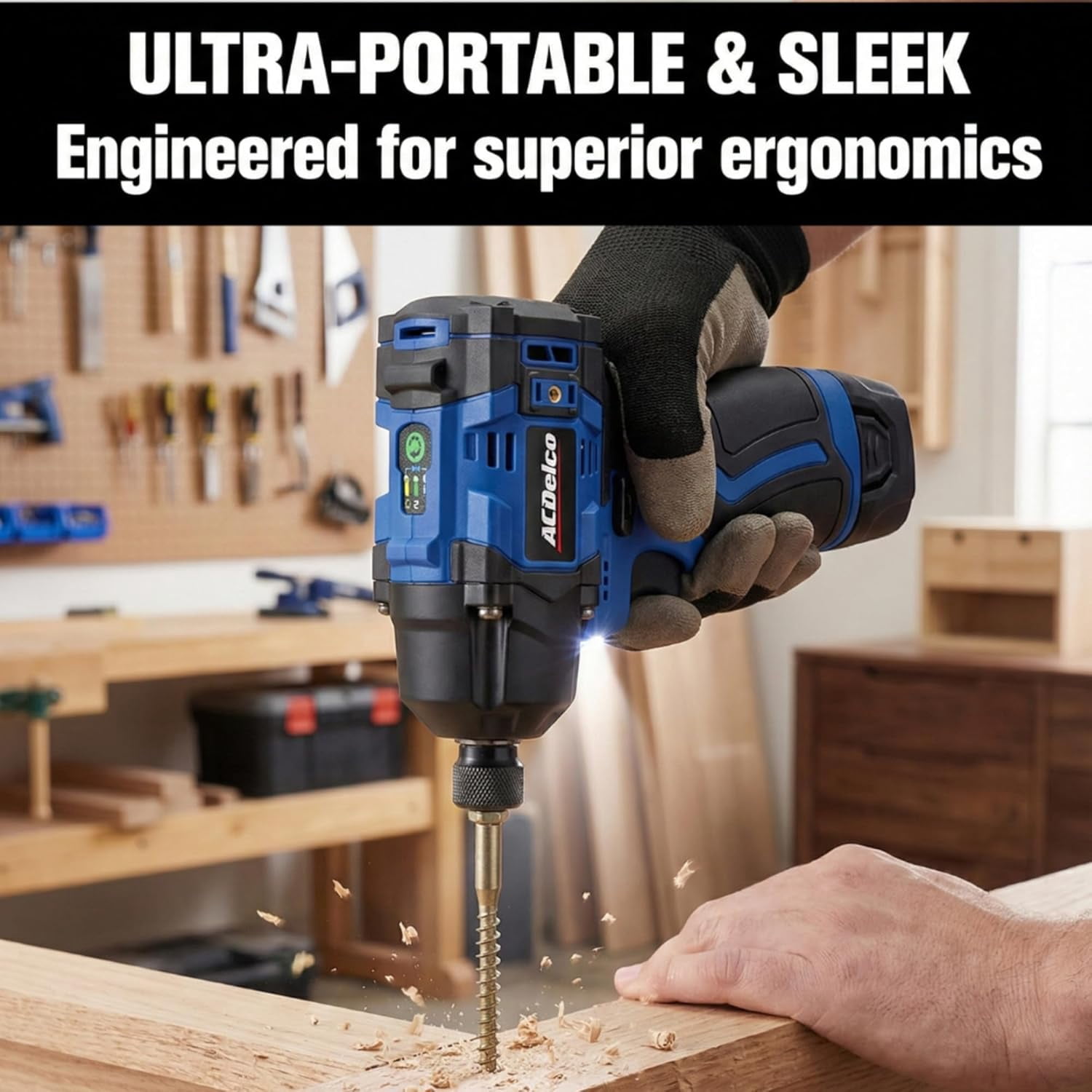 ACDelco G12 Series 12V Brushless 1/4 inch Hex Impact Driver 125 ft-lbs 170 Nm Max Torque 3600 RPM 4-Mode Intelligent Control 5-inch Compact Body Bare Tool Only ARI12185T
