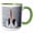 Green/White, variant on 3drose, Australian Pelican with Mouth Open., 11oz Two-tone Yellow Mug