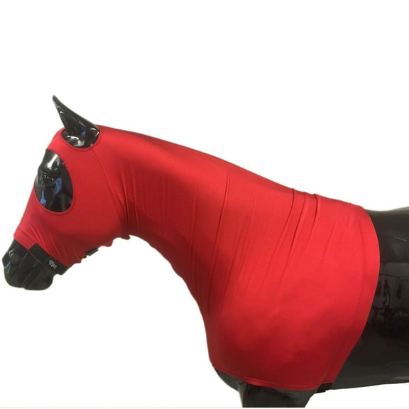 Medium Sleazy Sleepwear Stretch Solid Hood For Horse Red