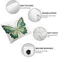 thumbnail image 4 of COMIO High-Quality Big Butterfly Green 2-Piece Short Plush Pillowcase Set White, 4 of 6