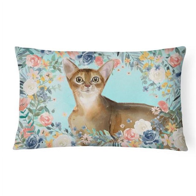 Carolines Treasures CK3386PW1216 Abyssinian Spring Flowers Canvas Fabric Decorative Pillow
