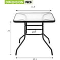 thumbnail image 6 of XF XINFENG Outdoor Dining Bistro Table 32'' Tempered Glass Table, Square Patio Table with Umbrella Hole for Outdoor Dining Bars Garden Lawn Balcony Yard, 6 of 7