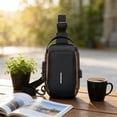 thumbnail image 5 of Gold Sling Bag With Anti-Theft Combination Lock Pu Leather Construction Hidden Pocket For Securing Valuables During Daily Commute Or Travel Adjustable Shoulder Strap, 5 of 6