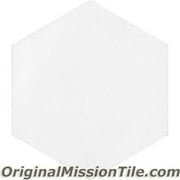 Original Mission Tile HEX-100 8X9 8 x 9 in. Hexagonal Cement Tile, White - Box of 12