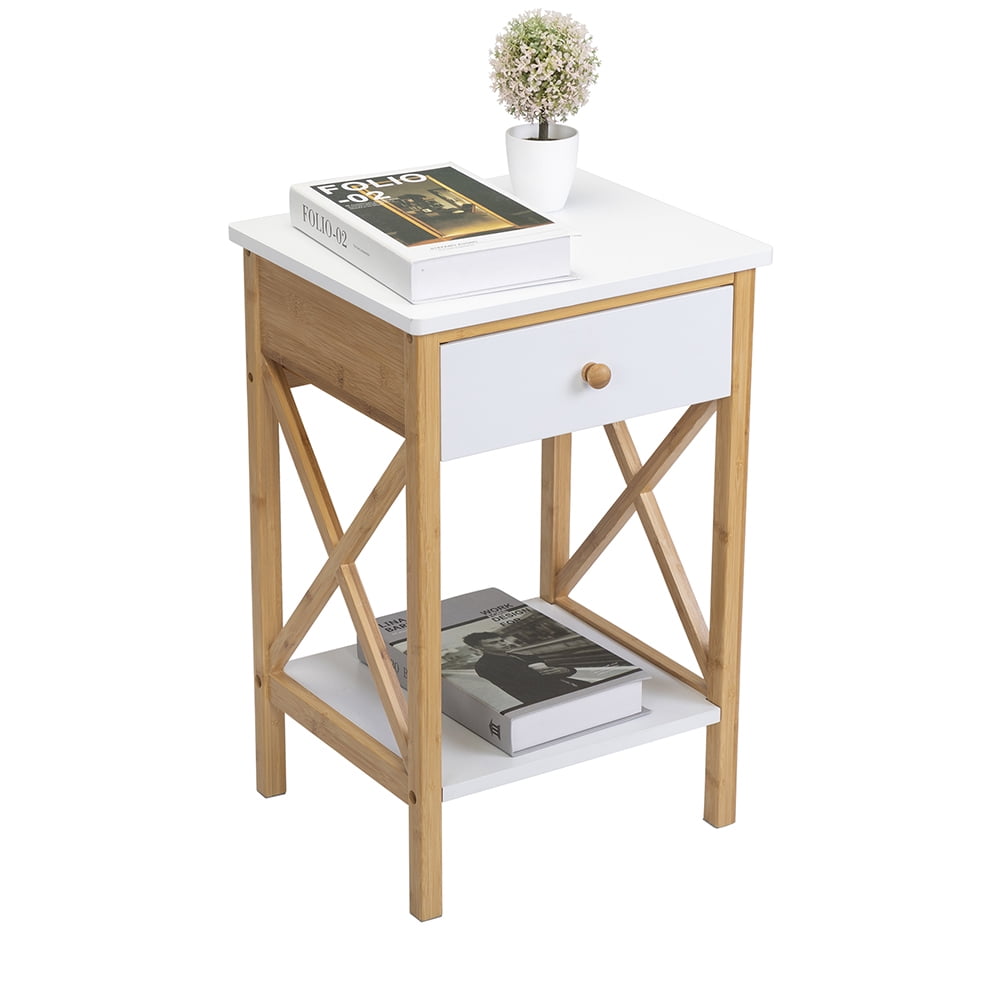 Bamboo Night Stand Bedside Table End Table Side Table with Drawer for Bedroom, Living Room, Lounge, Space Saving, Easy Assembly, Natural Bamboo Night Stand Bedside Table End Table Side Table with Drawer for Bedroom, Living Room, Lounge, Space Saving, Easy Assembly, Natural