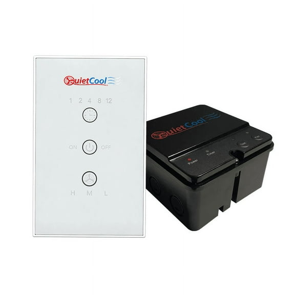 QuietCool Whole House Fan Wireless RF Control Kit with Glass Switch