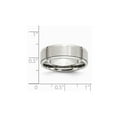 thumbnail image 3 of Mens Chisel 7mm Stainless Steel Comfort Fit Ridged Wedding Band Ring with Ridge, 3 of 7