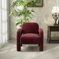 thumbnail image 2 of SEYNAR Mid-Century Modern Velvet Upholstered Accent Chair,Elephant Trunk Lounge Chair for Living Room(Red), 2 of 6