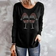 thumbnail image 2 of DPTALR Ladies Casual Christmas Print Round Neck Loose Long Sleeve Top, 2 of 5
