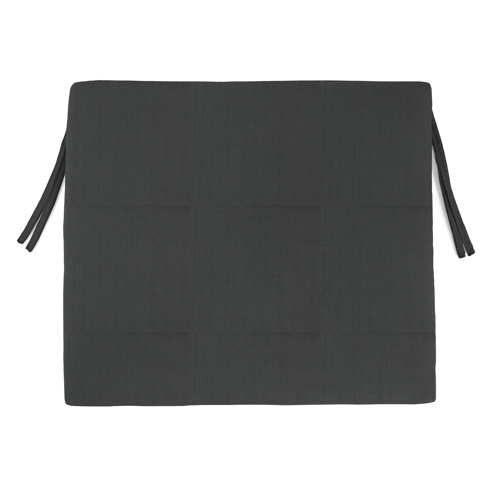 Jordan Manufacturing 17" x 19" Canvas Charcoal Solid Rectangular Outdoor Chair Pad Seat Cushion with Ties (2 Pack)