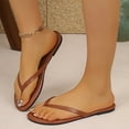 thumbnail image 5 of Women Flat Sandals, Flip Flops, Summer Sandals, Beach Sandals, Wide Width Shoes for Women, Flip Flops for Women | Vacation Beach Essentials | Casual Women Footwear Sandals With Wide Widths, Brown 6, 5 of 8