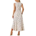thumbnail image 3 of INSPIRE CHIC Women's Floral Print Summer A-Line High Low Side Slit Sleeveless Midi Dress, 3 of 5