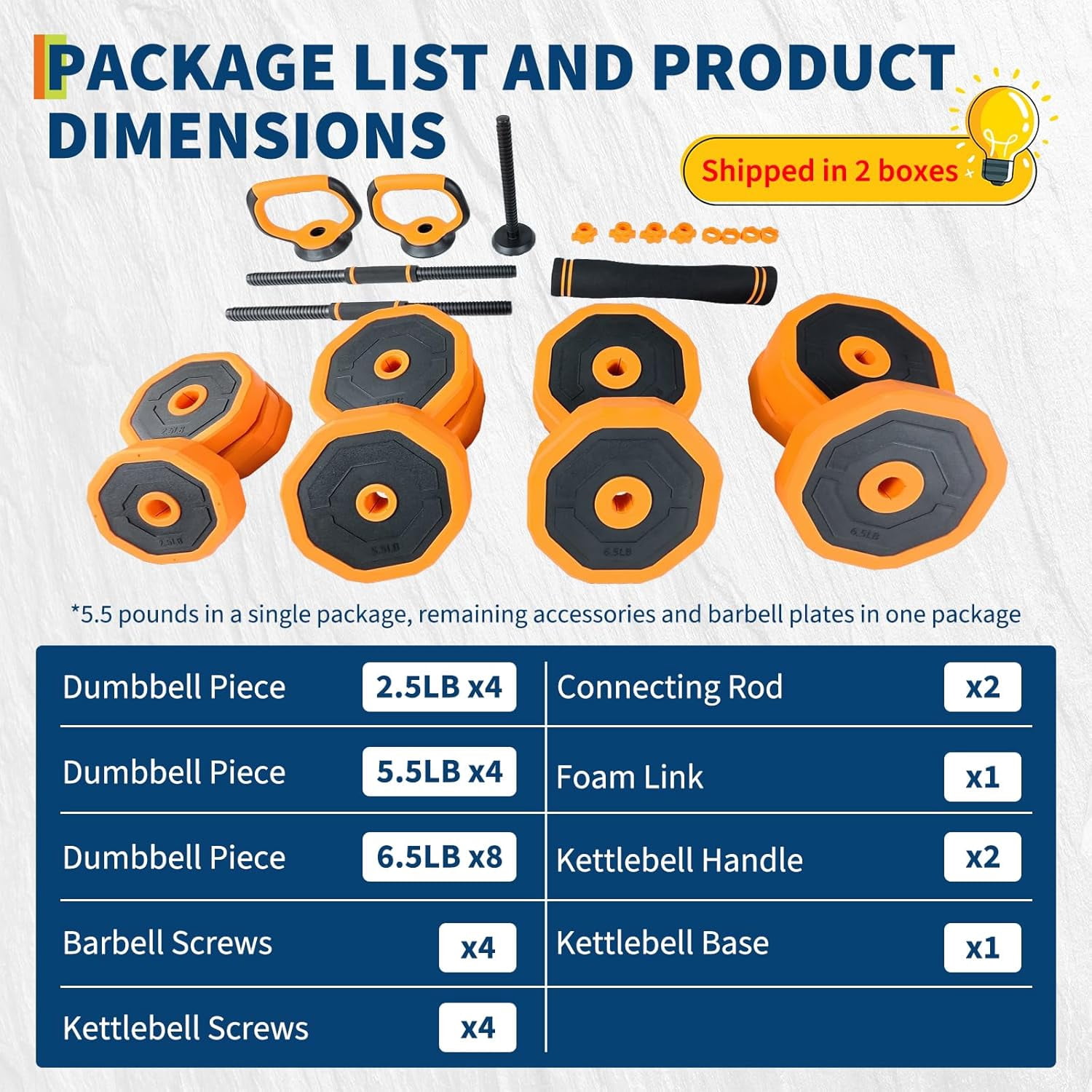 4-in-1 Adjustable Dumbbell Set, Weight Set Used as Dumbbell, Barbell, Kettlebells & Push up Stand, Home Gym Fitness Exercise Equipment for Men Women