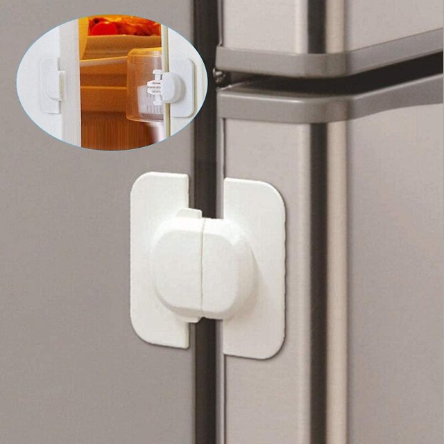 3 Pcs Refrigerator Safety Lock Child Safety Cabinet Locks Baby Adhesive Locks Freezer Lock Lock For Kitchen Cabinets, Drawers, Fridge